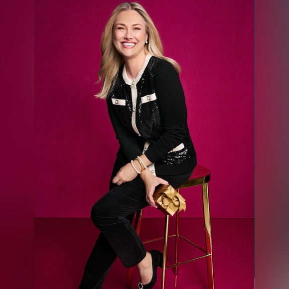 Talbots Black and White Sequin Cardigan - Picture 16 of 16